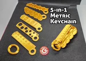 Metric measurement keychain - 5 tools