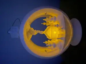 Snowglobe Votive Ornament - Winter Cabin
