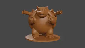 Pokemon inspired, Blastoise, Tabletop DnD miniature