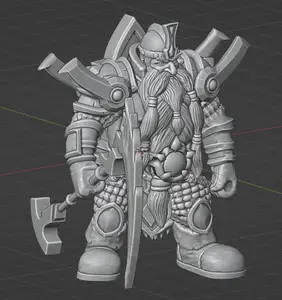 World of Warcraft Dwarf with complete Armor and Weapon