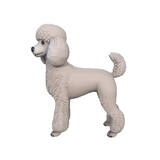 Poodle Figurine – 3D Printable Elegant Dog Model