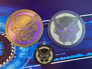 Black Panther Coaster and Keychain