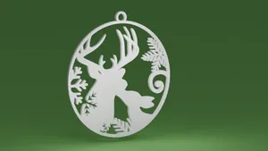 Christmas Deer Family in a bauble (Christmas tree ornament)