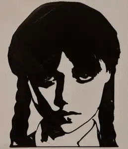 Wednesday Addams wallart sketch