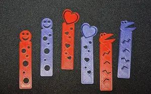 Simple to print Bookmarks with Heart, Frog and Smiley Shapes
