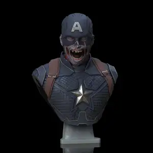 Zombie Captain America bust