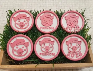 Premium Pack: Cute Pig Badges with Beret (Customizable)