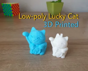 Low-poly Lucky Cat - Maneki Neko