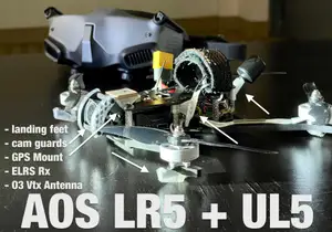 AOS LR5 Parts: GPS mount, antenna mounts, landing feet skids, arm protectors, O3