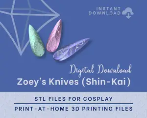Zoey Knives STL Files - Kpop Demon Hunters Cosplay Prop (Digital Download)