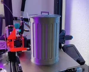 Vase mode trash can with lid