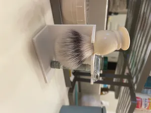 Stand for shaving brush and short-handled razor