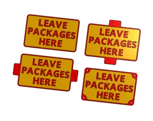 Sign - LEAVE PACKAGES HERE - 4 Versions