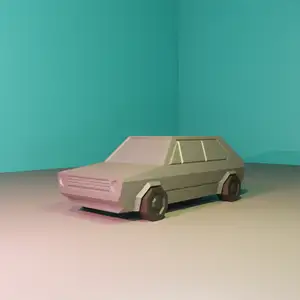 Volkswagen VW Golf GTI - Low Poly Miniature with seperate wheels