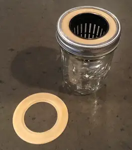 Wide mason jar Kratky Lid 2” net cup