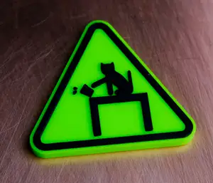 Cat Knock Zone Warning Sign