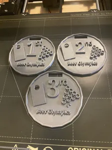 Beer Olympics Medals 1st, 2nd, 3rd