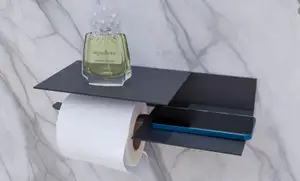 Stylish Wall Mount Toilet Paper Holder with Shelf