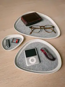 Simple yet elegant organic catchall tray set