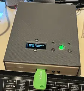Gotek external case with top mounted OLED and Blackberry Trackball
