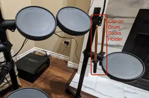 Drum Sticks Holder for 1.5 in Drum Set Frames (no hardware needed)