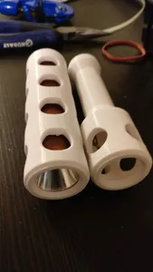 Flashlight body with copper pipe heatsink for LED/reflector drop-in