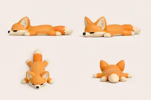 Cute Flexi Desert Fox Keychain