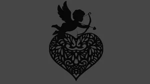 Cupid Heart Wall Art 2D