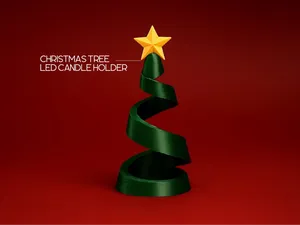 Christmas Tree LED Candle Holder – Holiday Decor
