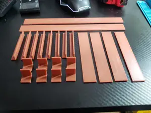 Stroker's 1/32 Slot Car scenery building side walls and interior brackets