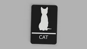 Cat Decoration Litter Box Bathroom Sign