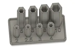 Gridfinity Allen Key Holder (2; 2.5; 3; 4; 5; 6; 8; 10 mm)
