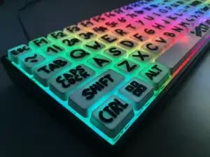 Low Profile Keycaps + Doodle Faces