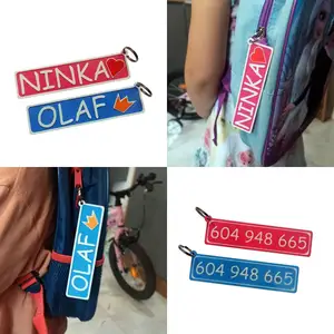 Two sided Keychain with Name (Nick) + Phone Number (or any text)