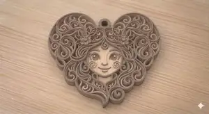 girl's face keychain