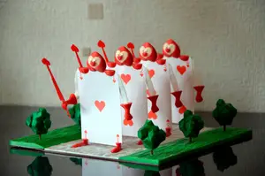 Little scene with soldiers of Alice in Wonderland