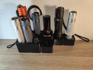 Gridfinity boxes for flashlights (CONVOY, ...), bottles, glue sticks, ... (parametric)