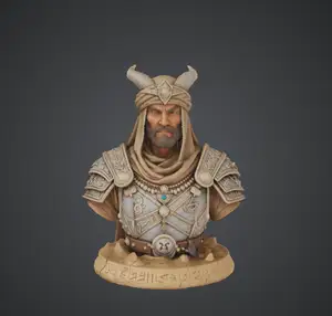Desert King Bust – Fantasy Warrior King Statue