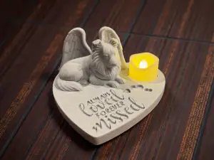 Angel Shetland Sheepdog Memorial Statue - Always Loved Forever Missed