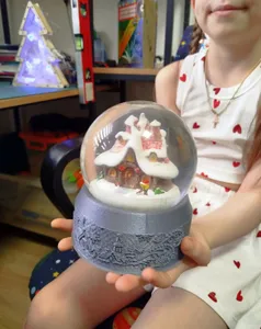 Winter Magic Snow Globe Set (House, Relief Base, Girl)