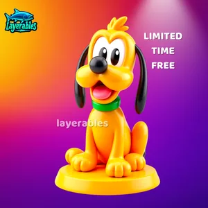 Pluto STL File – Cute Disney Dog 3D Print – Classic Cartoon Figurine Model