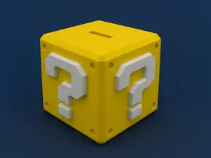 Super Mario Question Block - Secret box + Piggy bank + Container