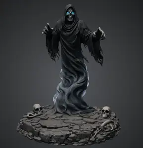Bloodbound Realms – Undead – Wraith Revenant, Herald of the Black Throne (Dark Fantasy 3D Printable Miniature STL)