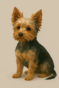 Yorkshire Terrier Low Poly dog model