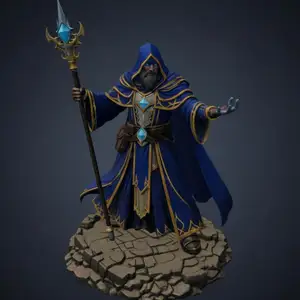 Bloodbound Realms – Human – Arcane High Mage (Dark Fantasy 3D Printable Miniature STL)