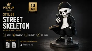 Street Skeleton Boy Figure STL & 3MF