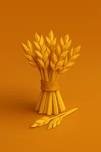 Low Poly Thanksgiving Wheat Bundle 3D Model