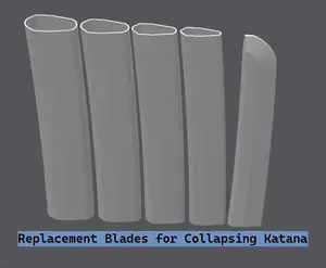 Replaceable Curved Blades and Bodies for Collapsing Retractable Katana Rengoku Tanjiro