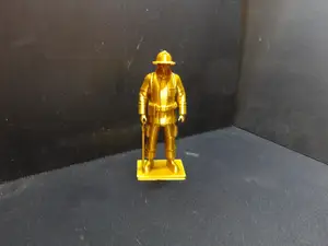 A statue of a firefighter.