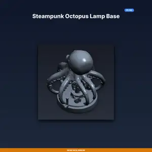 Steampunk Octopus Lamp Base - 3D Printable STL File
